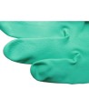 Nitrile unsupported textured & flock-lined safety glove for chemical protection. 13 in long and 11 mils thick.