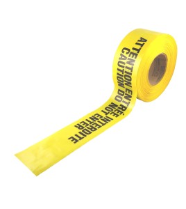 Bilingual yellow barricade tape, CAUTION DO NOT ENTER, 3 po X 1000 ft.