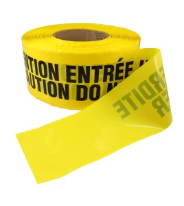 Bilingual yellow barricade tape, CAUTION DO NOT ENTER, 3 po X 1000 ft.