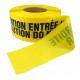 Bilingual yellow barricade tape, CAUTION DO NOT ENTER, 3 po X 1000 ft.