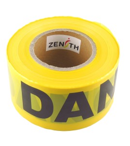 Yellow barricade tape, DANGER, 3 in X 1000 ft.