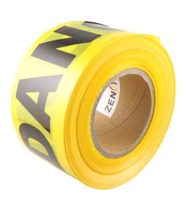 Yellow barricade tape, DANGER, 3 in X 1000 ft.