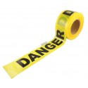 Yellow barricade tape, DANGER, 3 in X 1000 ft.