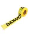 Yellow barricade tape, DANGER, 3 in X 1000 ft.