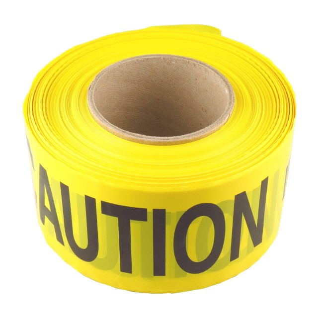 Yellow barricade tape, CAUTION, 3 in X 1000 ft.