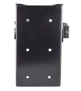 Box-type vehicle bracket for 5 lb portable fire extinguishers with 4 to 4 ½ inches in diameter