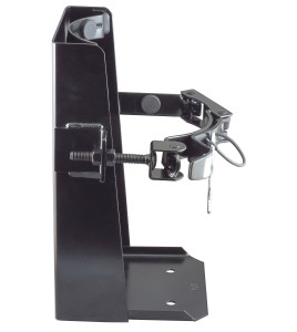 Box-type vehicle bracket for 5 lb portable fire extinguishers with 4 to 4 ½ inches in diameter