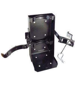 Box-type vehicle bracket for 5 lb portable fire extinguishers with 4 to 4 ½ inches in diameter