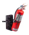 Box-type vehicle bracket for Flag 10 lb portable fire extinguishers with 5 ½ to 6 inches in diameter