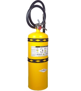 Amerex portable fire extinguisher with sodium chloride, 30 lbs, type D (sodium, potassium or magnesium fires), with wall hook