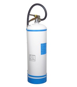 Portable fire extinguisher with demineralized water 2.5 gallons, type AC, ULC 2AC, with wall hook.