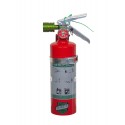 Portable fire extinguisher with Halotron I, 2 lbs, class BC, ULC 2B:C, with vehicle hook.