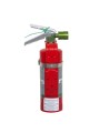 Portable fire extinguisher with Halotron I, 2.0 lbs, class BC, ULC 2B:C, with vehicle hook.