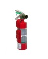 Portable fire extinguisher with Halotron I, 2.0 lbs, class BC, ULC 2B:C, with vehicle hook.