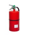 Portable fire extinguisher with Halotron I, 15.5 lbs, class ABC, ULC 2-A:10B:C, with wall hook.