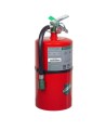 Portable fire extinguisher with Halotron I, 15.5 lbs, class ABC, ULC 2-A:10B:C, with wall hook.