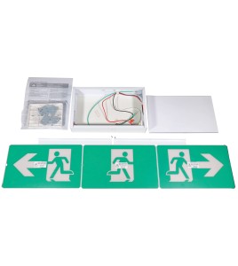 Green Running Man LED emergency exit sign, steel casing, no battery