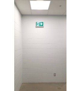 Green Running Man LED emergency exit sign, steel casing, no battery