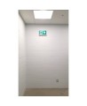 Green Running Man LED emergency exit sign, steel casing, no battery