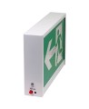 Green Running Man LED emergency exit sign, steel casing, with back-up battery