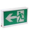 Green Running Man LED emergency exit sign, steel casing, with back-up battery