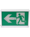 Green Running Man LED emergency exit sign, steel casing, with back-up battery