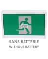 Green Running Man LED emergency exit sign, steel casing, no battery