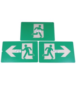 Green Running Man LED emergency exit sign, steel casing, no battery