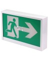 Green Running Man LED emergency exit sign, steel casing, no battery