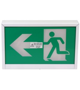 Green Running Man LED emergency exit sign, steel casing, no battery