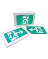 Green Running Man LED emergency exit sign, thermoplastic casing, with back-up battery