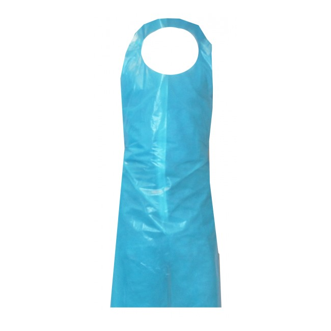 Blue polyethylene apron 1 mil 46 X 28  pq/100 un.