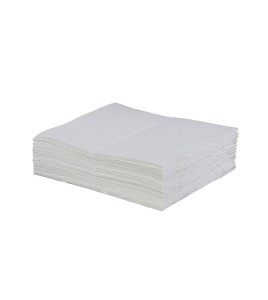 Hydrocarbon absorbent pads, 100 pads by box, absorb 74 oz. per pad. Dimensions: 16 in. X 20 in. X 3/8 in.  