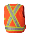 Veste d’arpenteur en polyester orange fluo avec 14 poches, CSA Z96-15 classe 2 niveau 2.