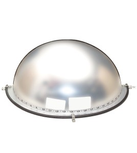 Acrylic half dome convex mirror, for 180-degree view in a T-intersection.