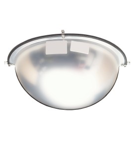 Acrylic half dome convex mirror, for 180-degree view in a T-intersection.