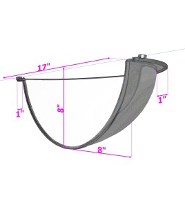 Acrylic half dome convex mirror, for 180-degree view in a T-intersection.