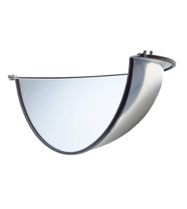 Acrylic half dome convex mirror, for 180-degree view in a T-intersection.