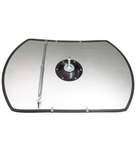 Acrylic rectangular convex mirror with adjustable arm, 160-degree field of view.