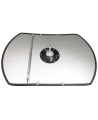 Acrylic rectangular convex mirror with adjustable arm, 160-degree field of view.