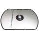 Acrylic rectangular convex mirror with adjustable arm, 160-degree field of view.