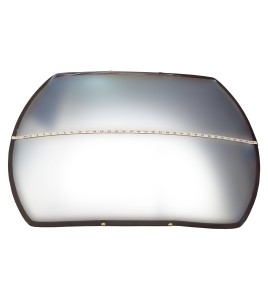 Acrylic rectangular convex mirror with adjustable arm, 160-degree field of view.