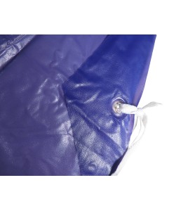 Economical blue PVC apron, 35 inches X 45 inches, 5 mils thick. Sold by dozen.