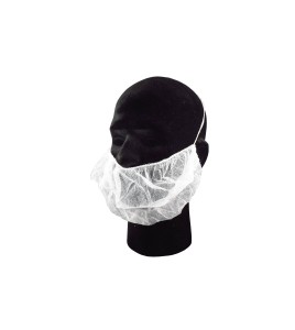 Beard net, white mesh (100/pkg).