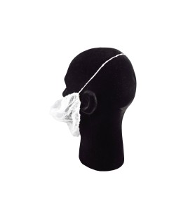 Beard net, white mesh (100/pkg).