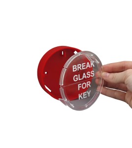 Replacement glass panel for emergency key box