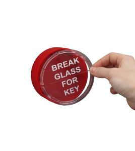 Replacement glass panel for emergency key box