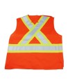 High-visibility orange safety vest, 4 sizes, CSA Z96-15 class 2 level 2, 4 pockets.