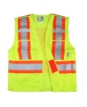 High-visibility yellow safety vest, 4 sizes, CSA Z96-15 class 2 level 2, 4 pockets.