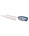 Stainless steel digital stem thermometer with LCD display, temperature range -40°C to 250°C (-40°F to 482°F).